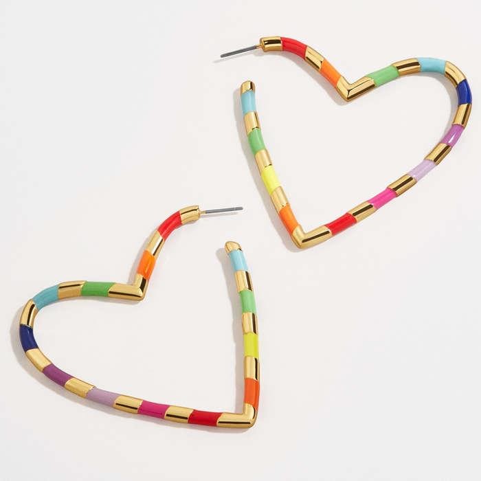 BaubleBar Annaelle Heart Hoop Earrings