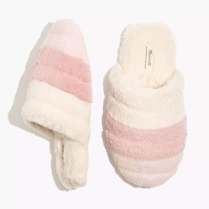 Madewell Colorblock Quilted Scuff Slippers