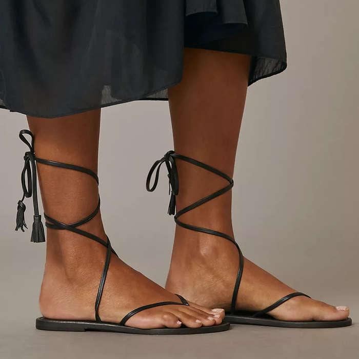Pilcro Tie-Up Thong Sandals
