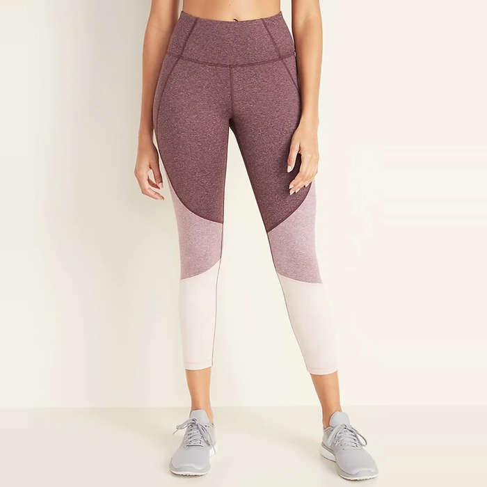 Old Navy High-Waisted Elevate 7/8-Length Color-Block Leggings
