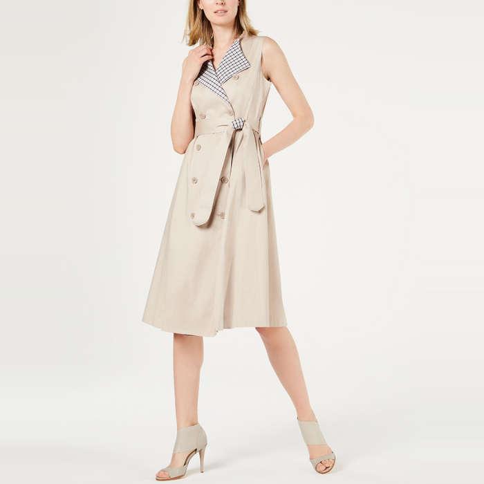 Calvin Klein Sleeveless Trench Coat Dress