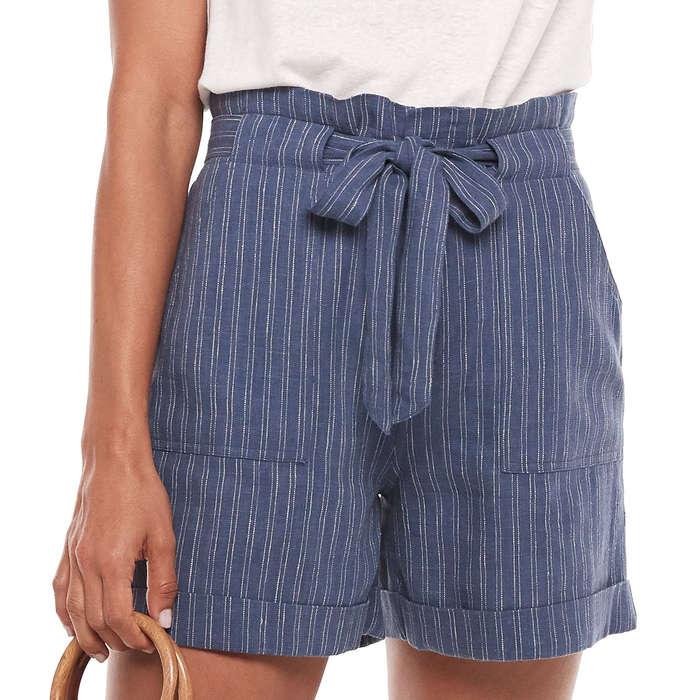 Sonoma Goods For Life + Now & Gen Linen-Blend Paperbag Waist Shorts