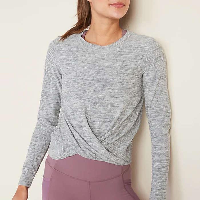 Old Navy Relaxed Breathe ON Twist-Hem Cropped Top
