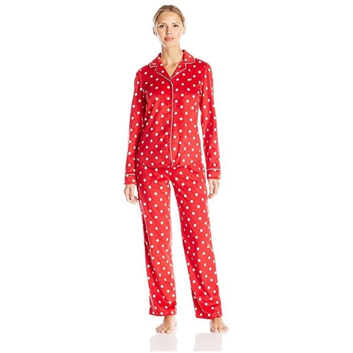 Nautica Sleepwear Women's Knit Fleece Pajama Set