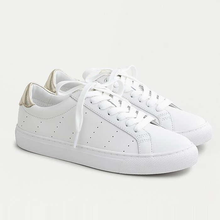 J.Crew Saturday Sneakers In Leather With Gold Detail