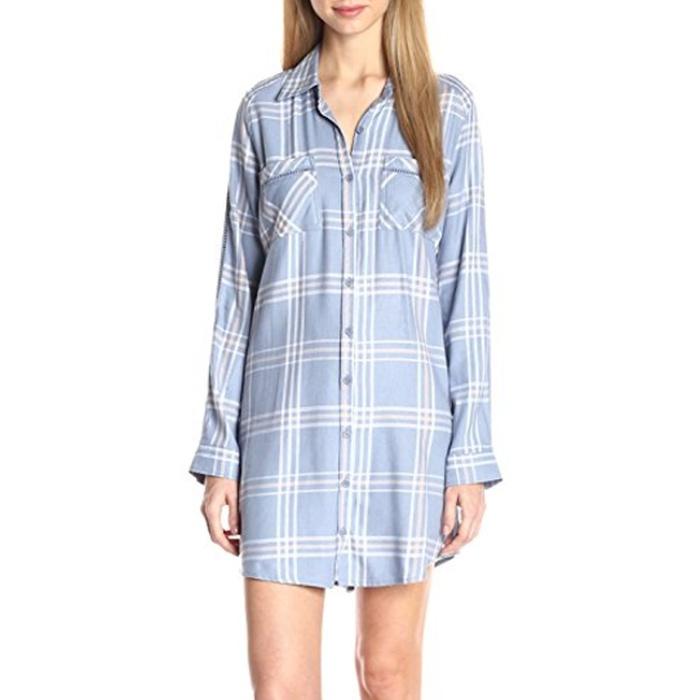 Jack by BB Dakota Seymour Soft Plaid Long Sleeve Shirt Dress