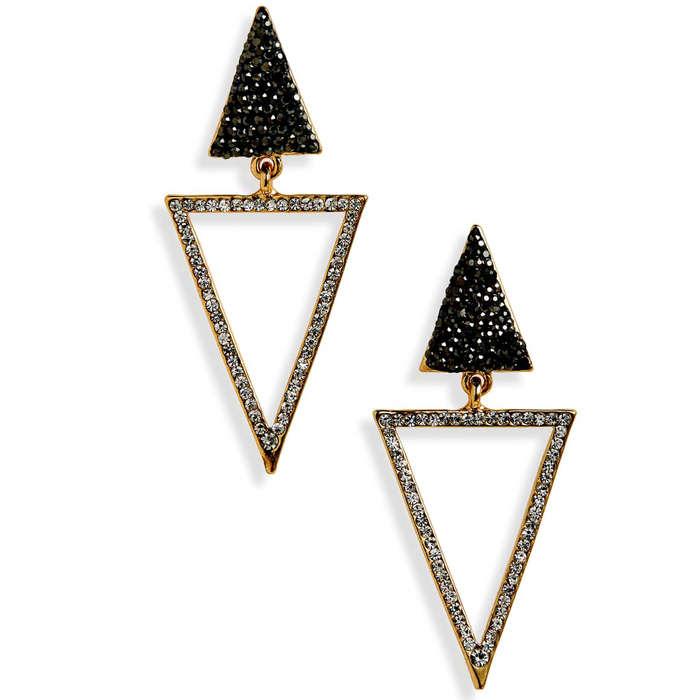 Panacea Crystal Triangle Drop Earrings