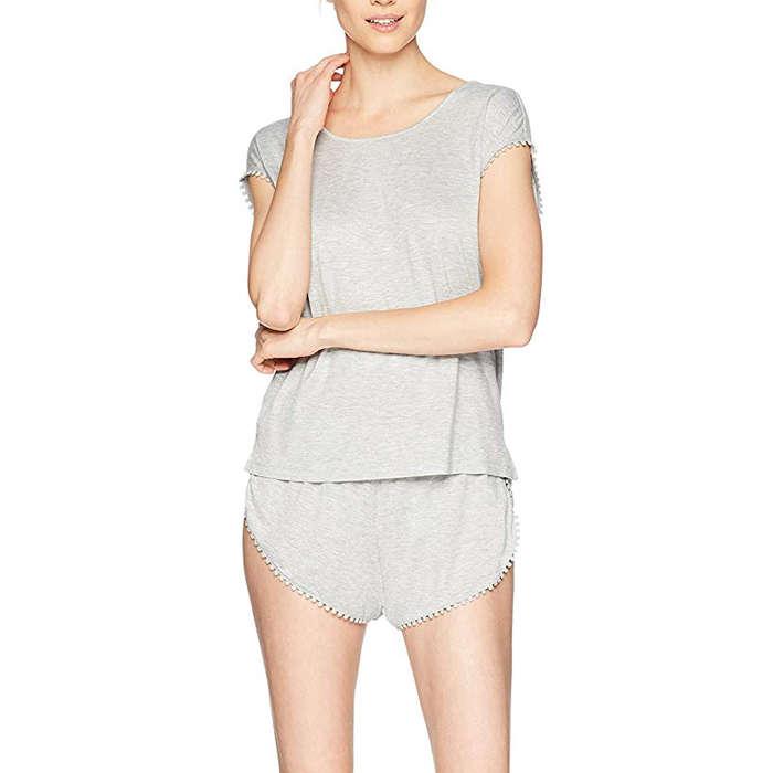 Mae Curved Trim T-Shirt and Short Pajama Set