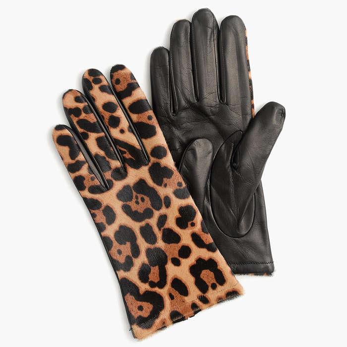 J.Crew Italian Calf Hair Touch Leather Tech Gloves