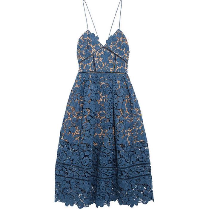Self Portrait Azaelea Guipure Lace Midi Dress