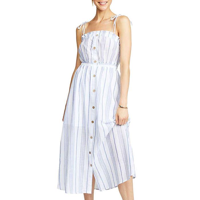 Moon River Sleeveless Tassel Tie Maxi Dress