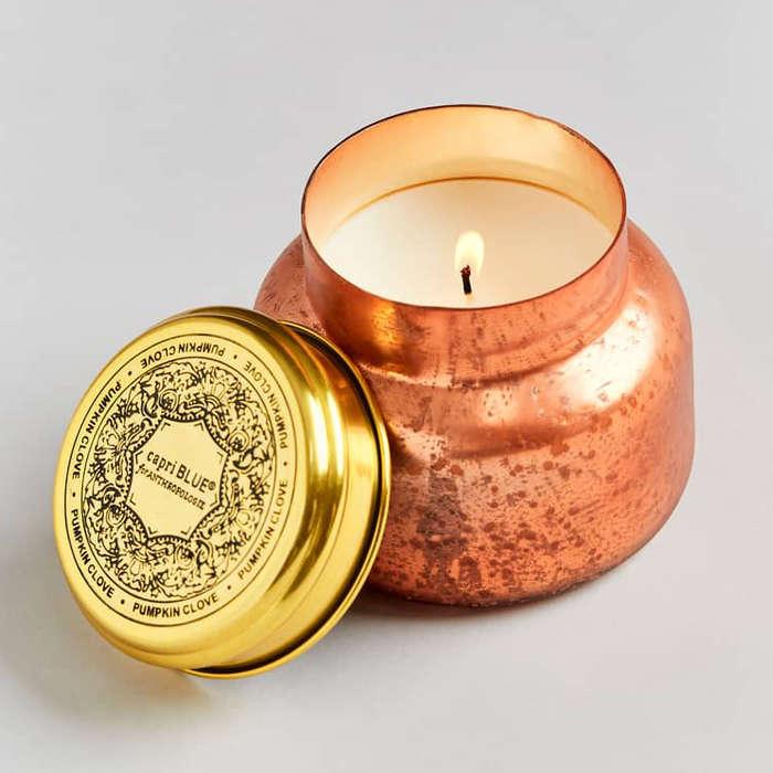 Capri Blue Iridescent Jar Candle In Fall Leaves