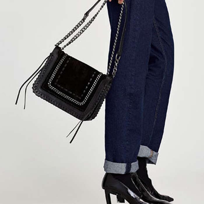 Zara Leather Crossbody Chain Bag