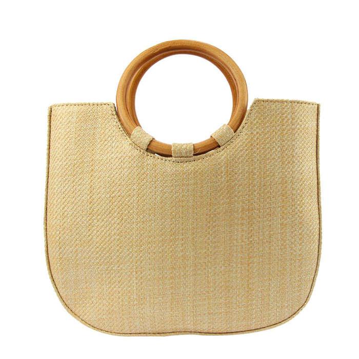 JOSEKO Structured Straw Tote