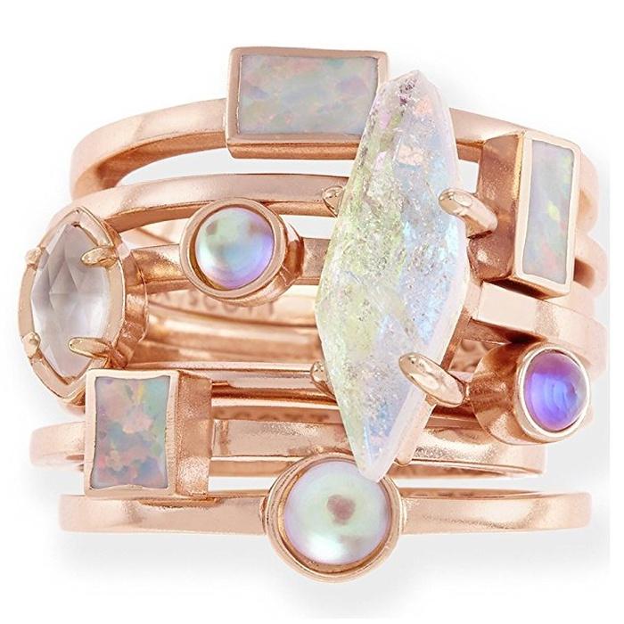 Kendra Scott Phoebe Ring Set in Rose Gold Plated and Escape Mix