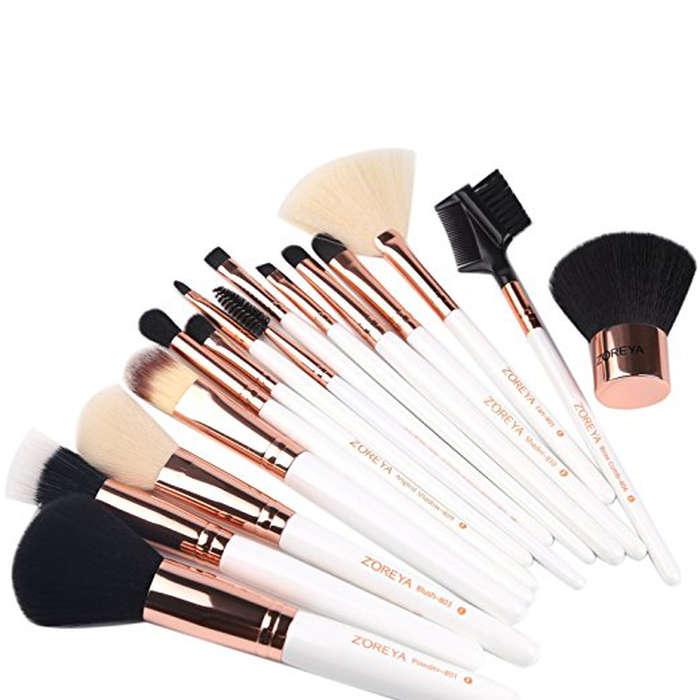 ZOREYA Professional Makeup Brush and Leather Case Set, Was $60 Now