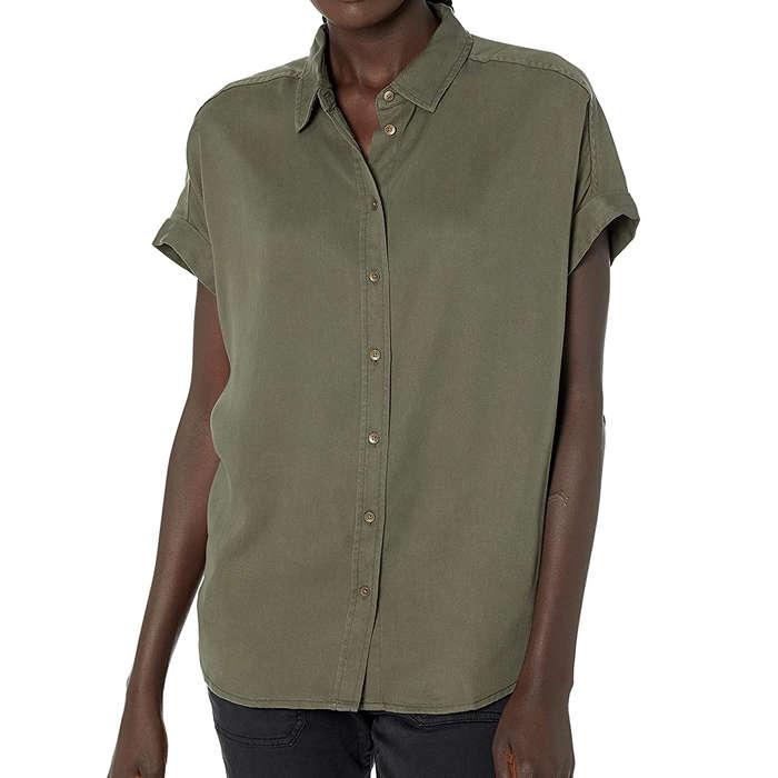 Daily Ritual Oversized Fit Tencel Short Sleeve Shirt