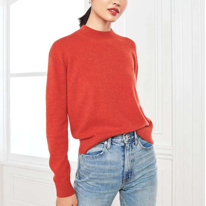 Quince Mongolian Cashmere Mockneck Sweater