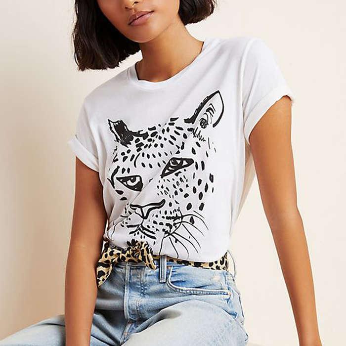 Clare V. for Anthropologie Leopard Graphic Tee