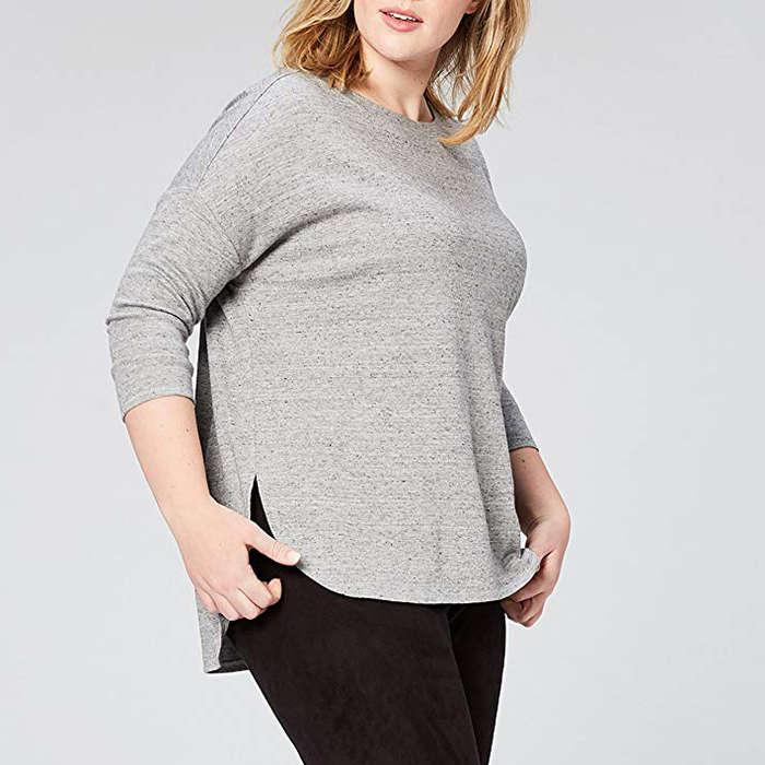 Daily Ritual Plus Size Pima Cotton and Modal 3/4-Sleeve Scoop Neck Tunic