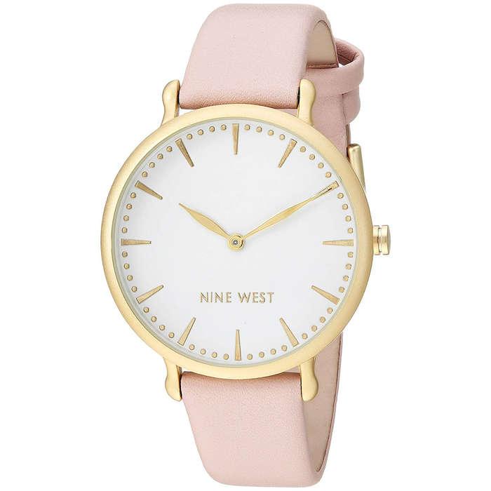 Nine West Gold-Tone and Light Pink Watch