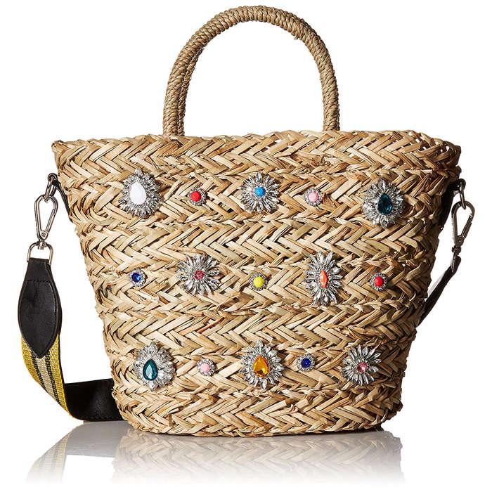 Steve Madden Cheryl Woven Jewel Tote