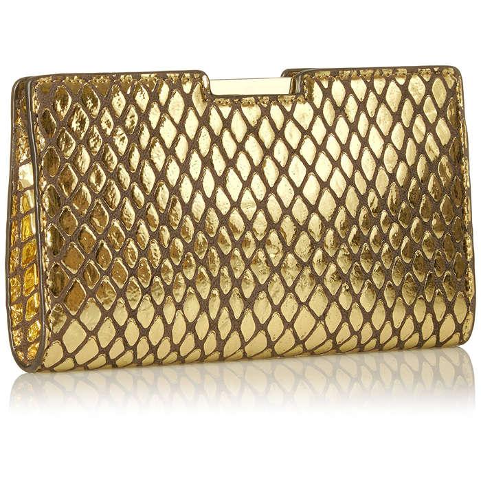 MILLY Metallic Reptile Small Frame Clutch