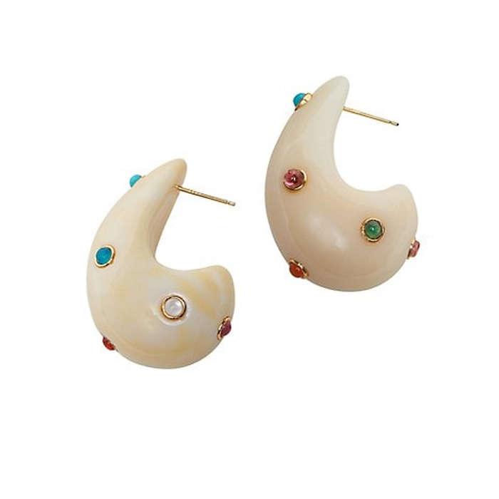 Lizzie Fortunato Arp Earrings In Dotted Cream