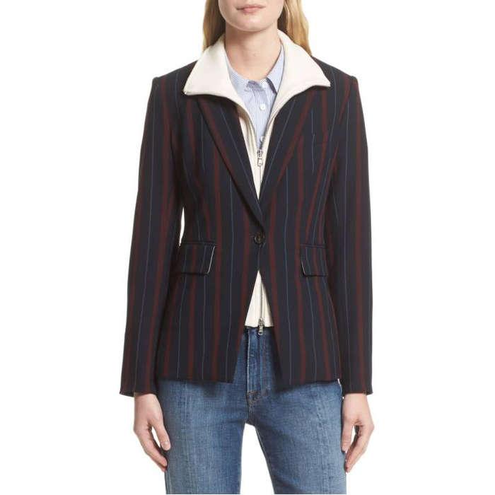 Veronica Beard Carter Cutaway Jacket with Removable Dickey