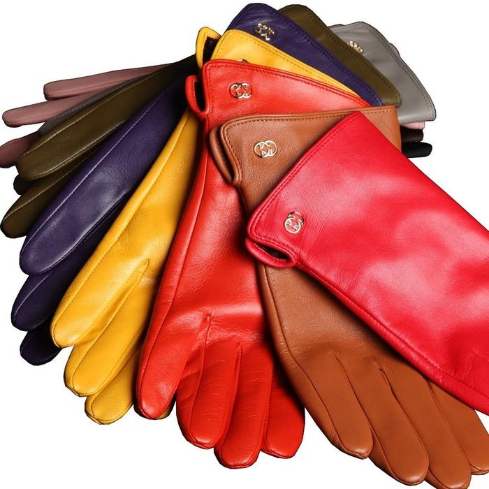 Warmen Genuine Nappa Leather Winter Warm Simple Plain Style Lined Gloves