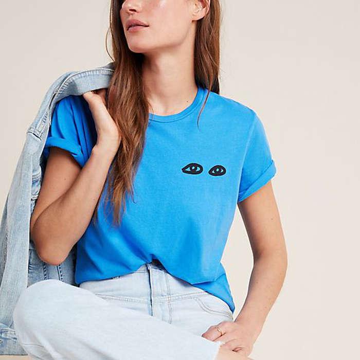 Clare V. for Anthropologie Les Yeux Graphic Tee