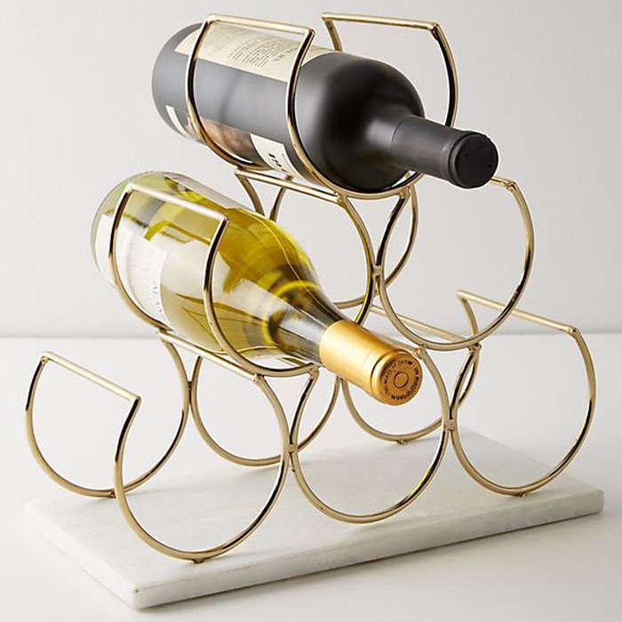 Anthropologie Brass Wine Rack