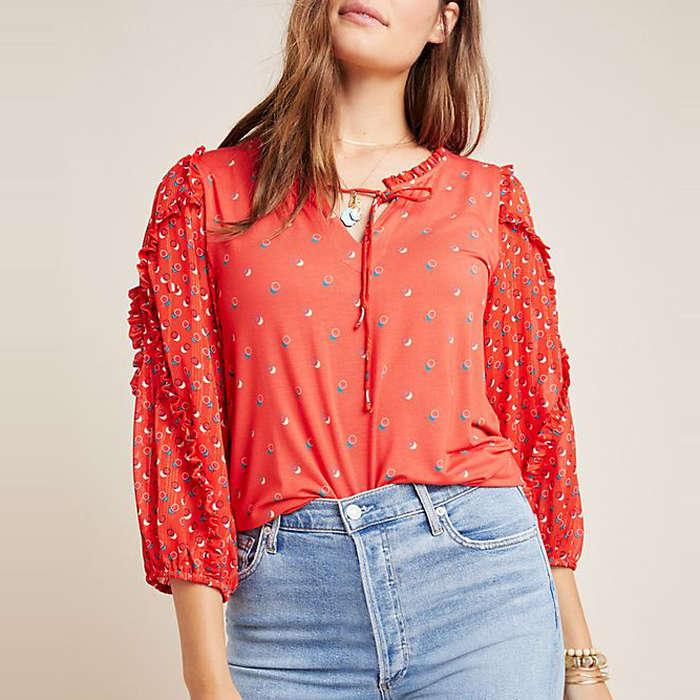 Anthropologie Jacquin Peasant Blouse