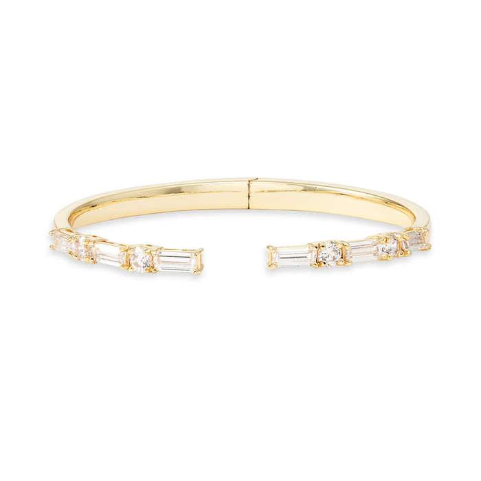 Nordstrom Cubic Zirconia Baguette Stone Cuff Bracelet