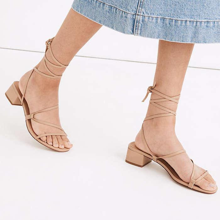 Madewell The Brigitte Lace-Up Sandal In Leather