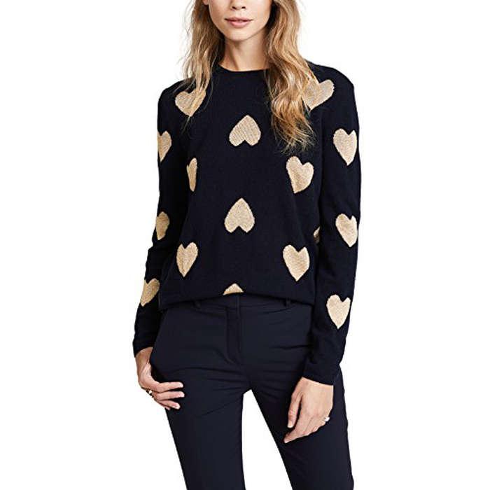 Chinti and Parker Metallic Knit Heart Sweater - "It’s sweater time and my love of Chinti and Parker sweaters is reflected in this number."