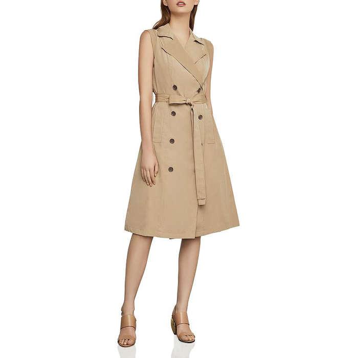 BCBGMAXAZRIA Fit-and-Flare Trench Dress