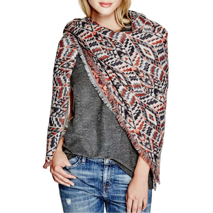 Guess Women's Geometric Blanket Scarf