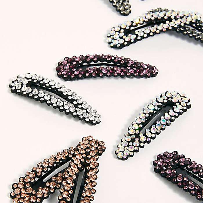 Free People Oversized Rhinestone Barrette Set