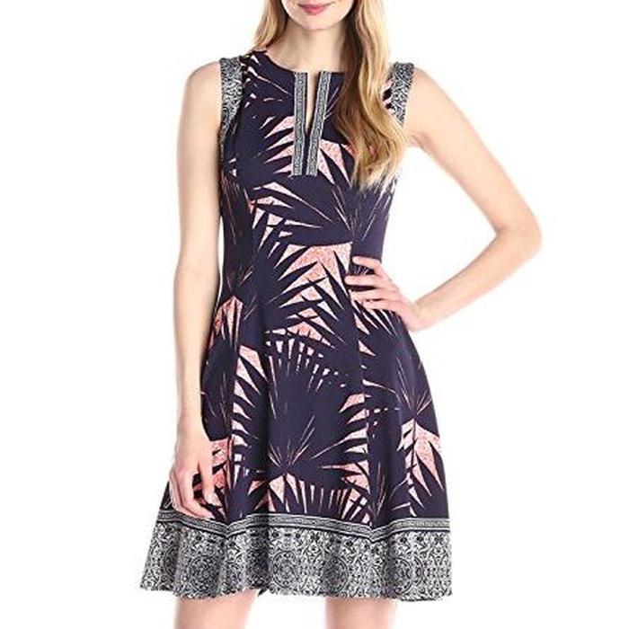 Maggy London Women's Palm Medallion-Printed Fit-and-Flare Dress