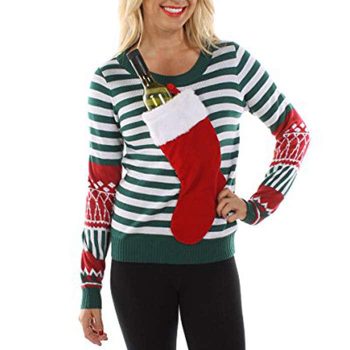 Tipsy Elves Christmas Stocking Tacky Sweater