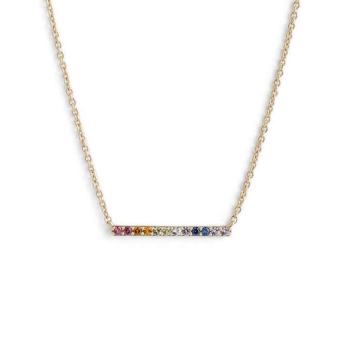 Nadri Rainbow Bar Pendant Necklace