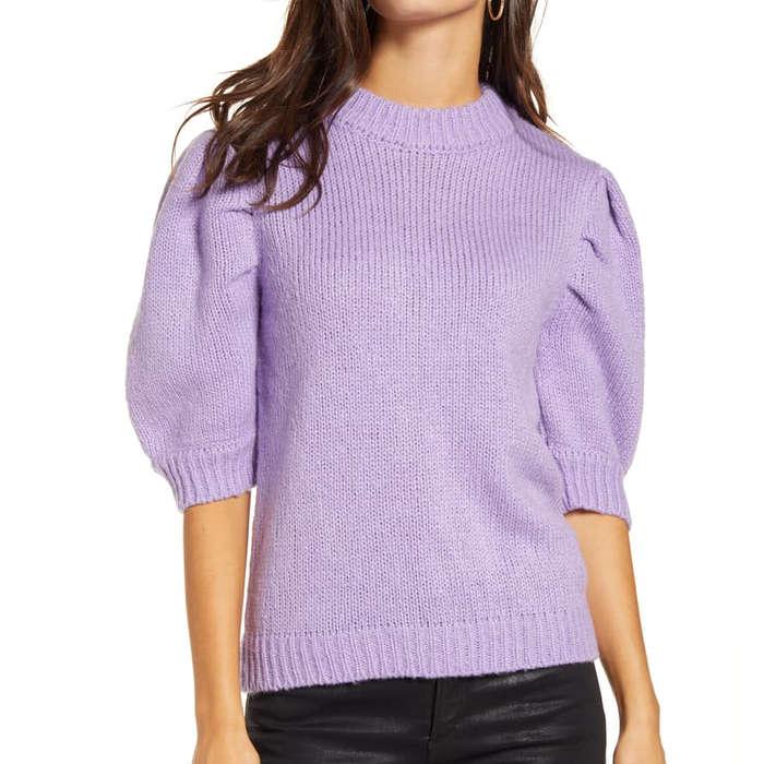 English Factory Puff Sleeve Sweater