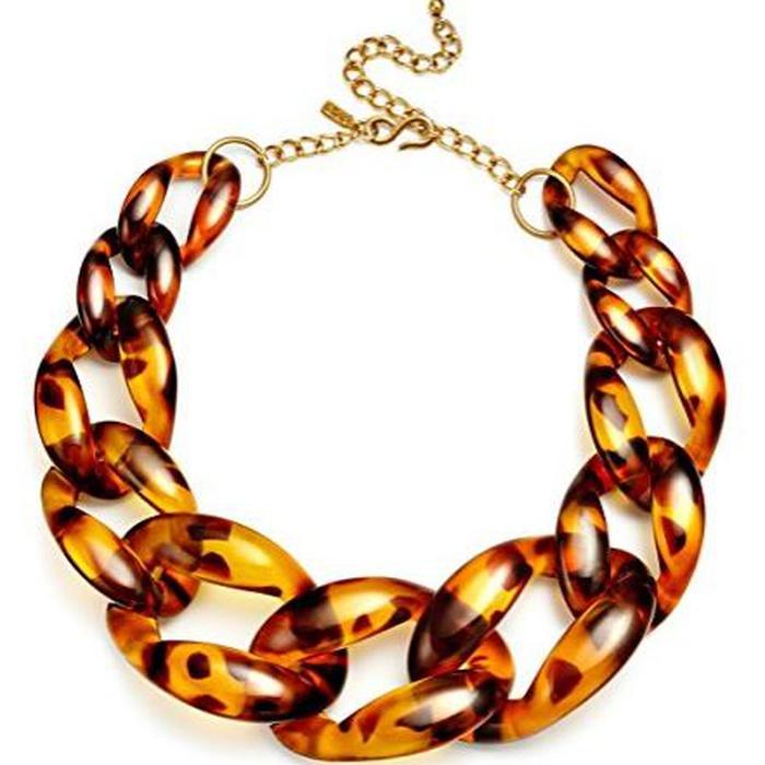Kenneth Jay Lane Tortoiseshell Chunky Chain Necklace