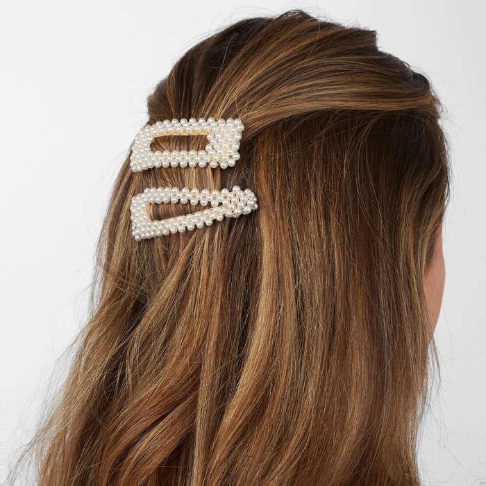 BaubleBar Scarlett Pearl Hair Clip Set