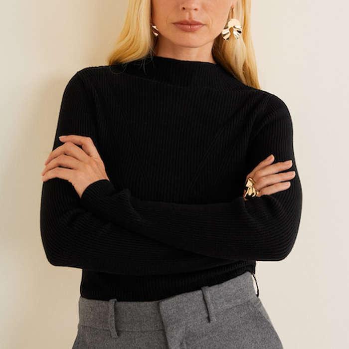 Ribbed Fine-Knit Sweater
