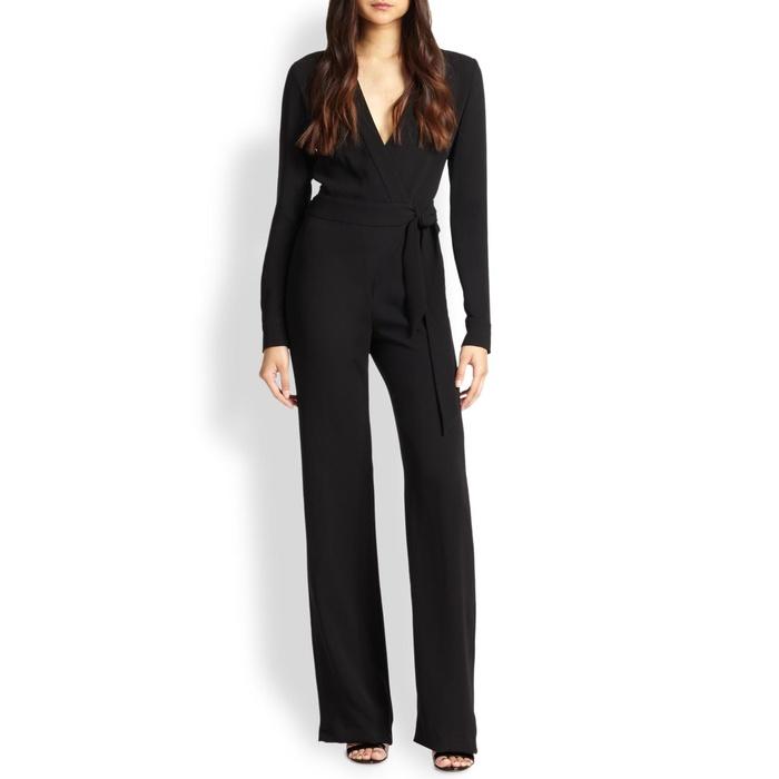 Diane von Furstenberg Margot Crepe Wrap Jumpsuit
