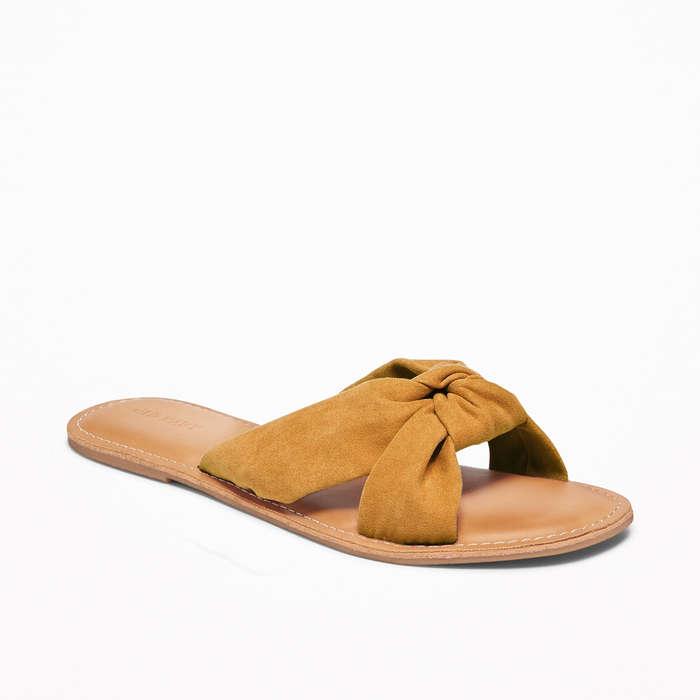 Old Navy Faux-Suede Knotted-Twist Slide Sandals