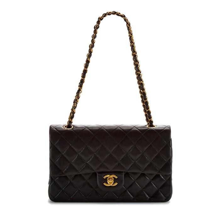 Chanel Vintage Black Quilted Lambskin Large Classic 2.55 Double Flap Bag