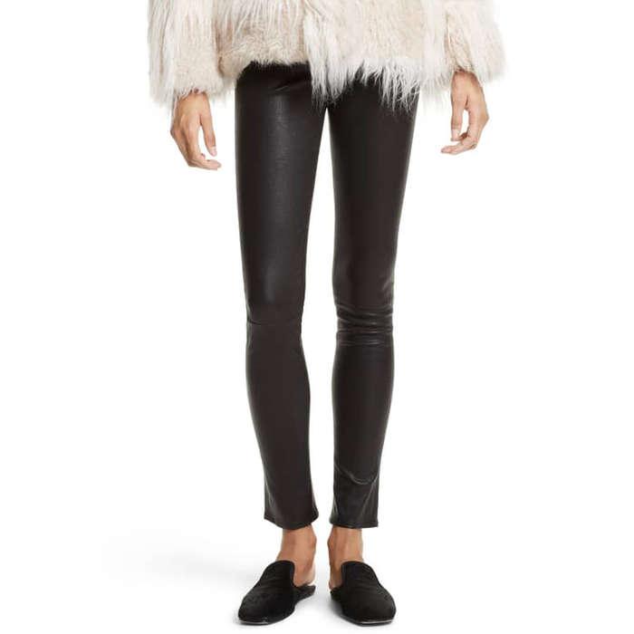 Helmut Lang Stretch Lambskin Leather Leggings